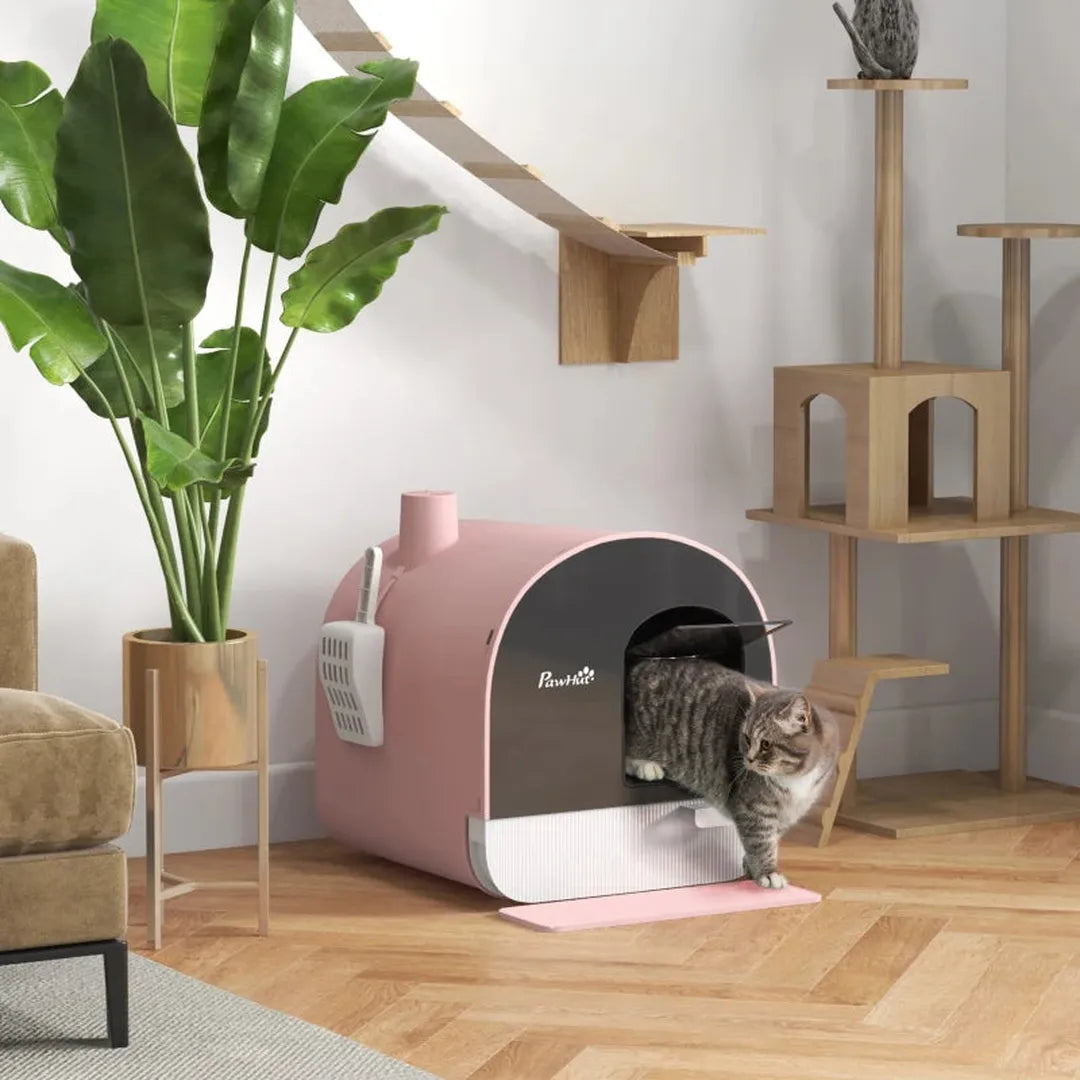 Kattenbak met filter – inclusief 1 vervangfilter en vloermat – 43 x 44 x 47 cm