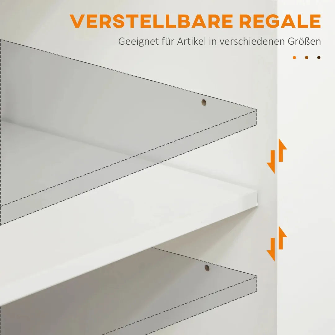 Keukentrolley met 1 Kruidenrek en 1 Handdoekhouder – 109 x 40 x 89 cm, Witte Servierwagen op Wielen