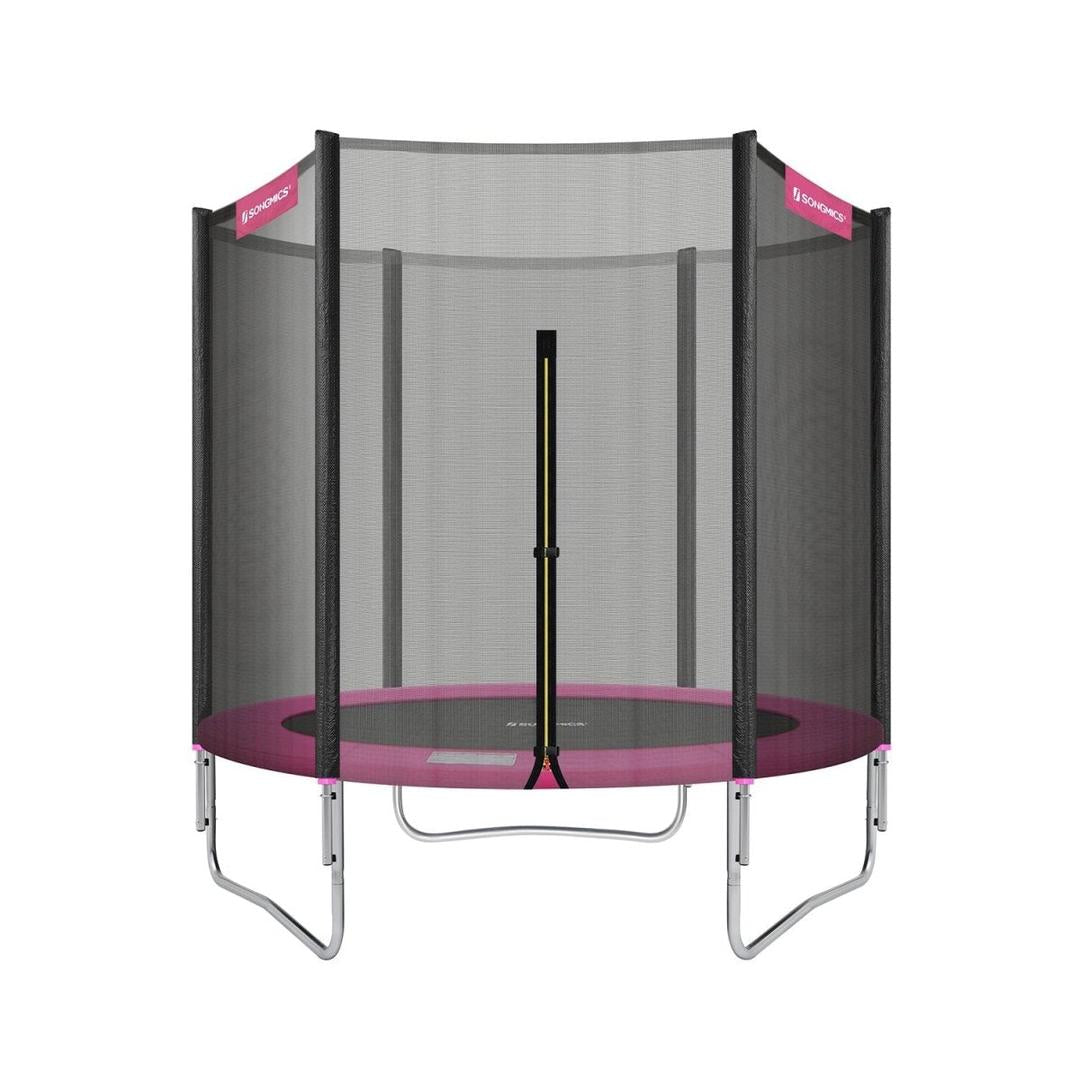 Trampoline met veiligheidsnet – gegalvaniseerd stalen frame, gevoerde rand, Ø 244–427 cm