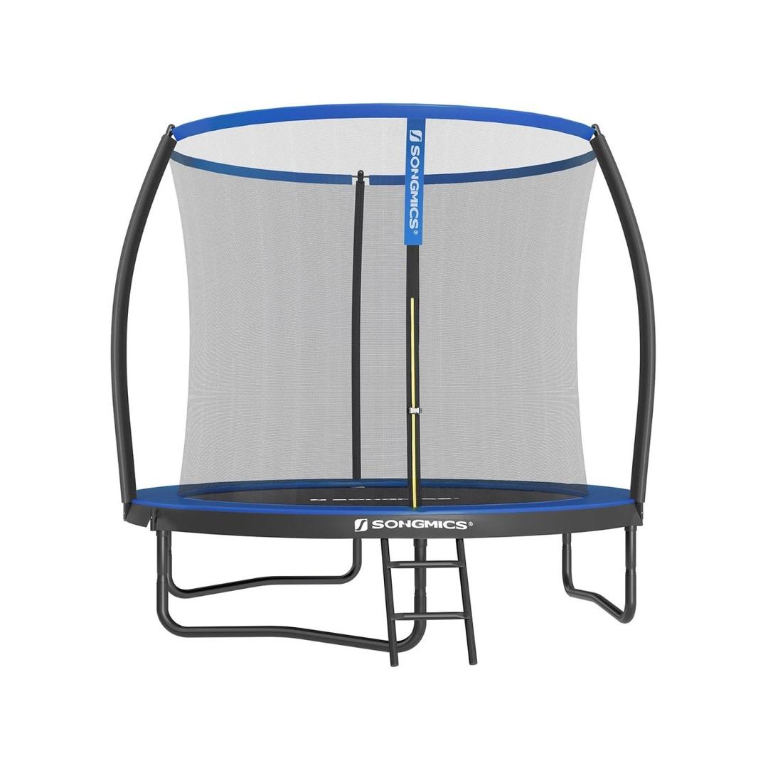 Trampoline met veiligheidsnet – gegalvaniseerd stalen frame, gevoerde rand, Ø 244–427 cm