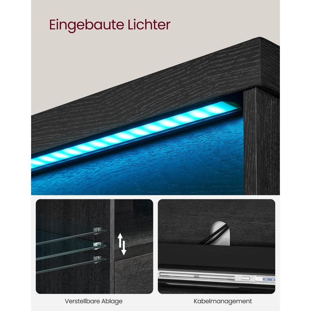 TV-Meubel met LED-Verlichting en Verstelbare Opbergvakken – Moderne Opbergkast voor Woonkamer