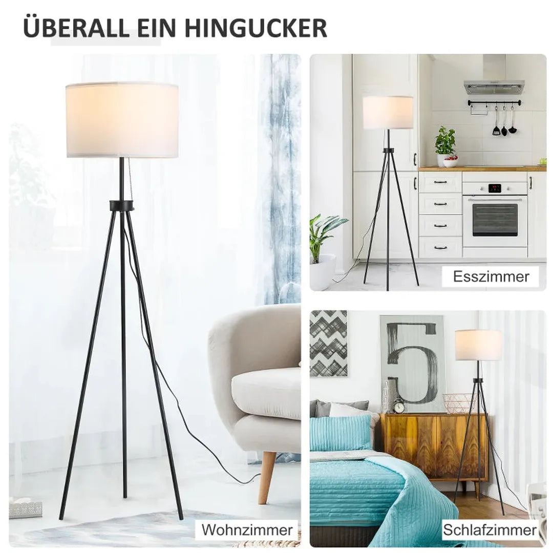 Staande lamp met E27 fitting – staal en polyester