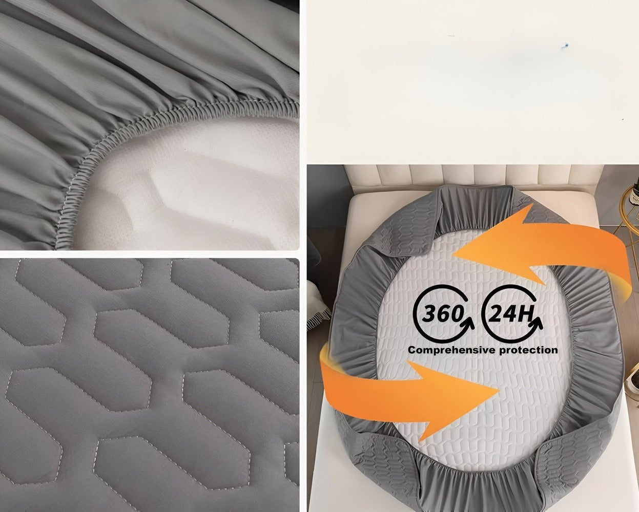 Umbra matrasbeschermer van polyester – geplaatst in een interieur