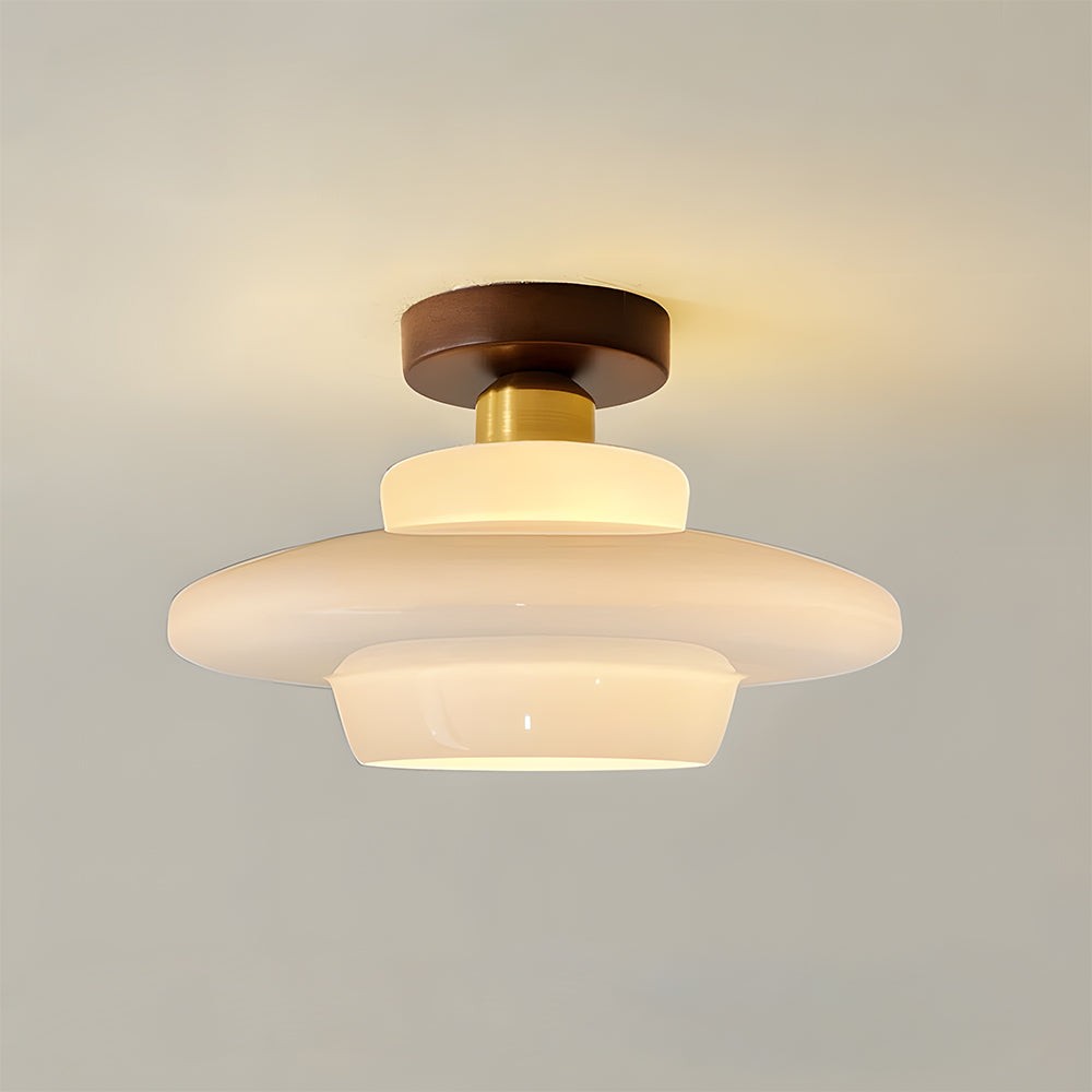 Ustad plafondlamp van glas – met de meegeleverde onderdelen