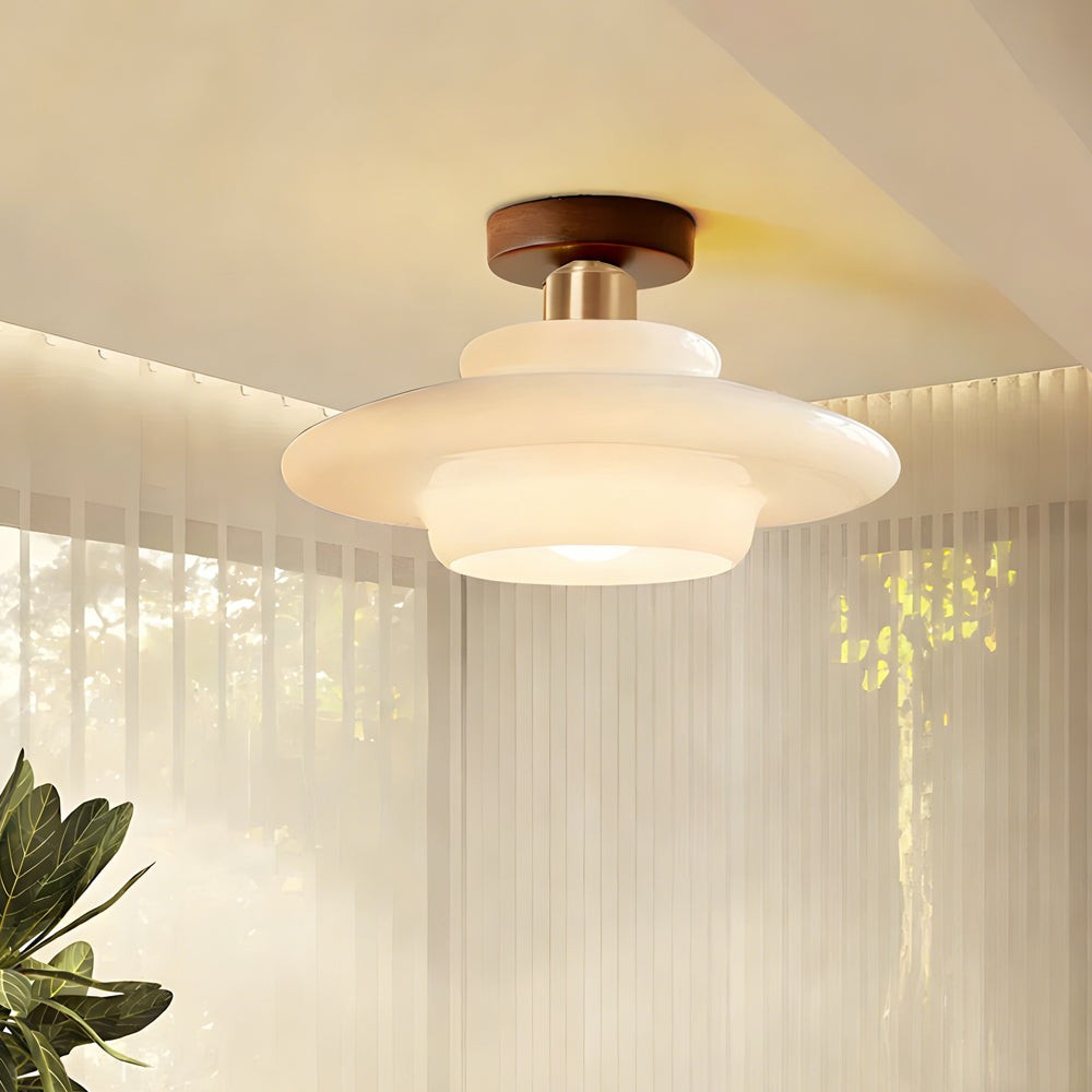 Ustad plafondlamp van glas – in een woonkamer (14)