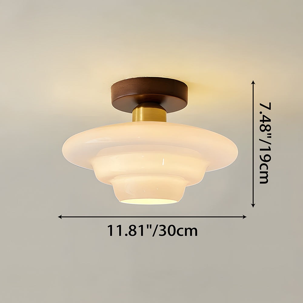 Ustad plafondlamp van glas – in gebruik