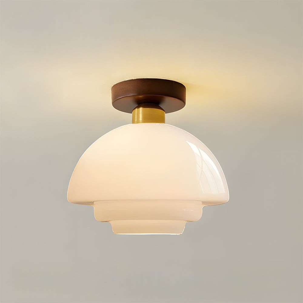Ustad plafondlamp van glas – van bovenaf gezien