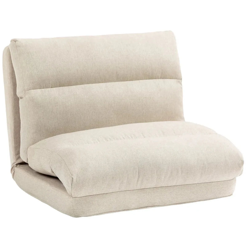 Slaapstoel met vouwbaar ligbed – Met verstelbare rugleuning – Beige – 70x72x56 cm – Draagvermogen 120 kg
