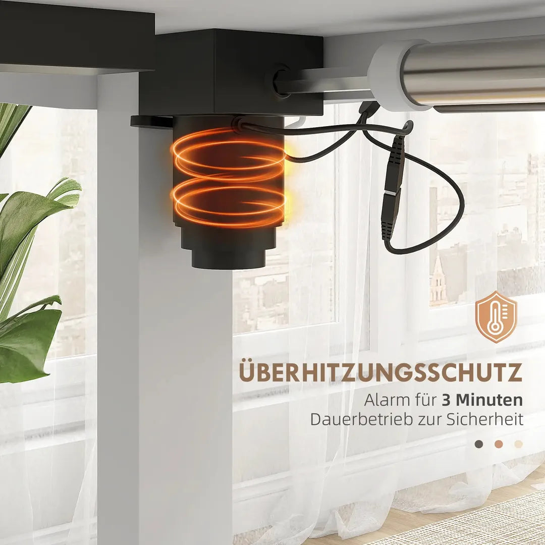 In hoogte verstelbaar sta-bureau – elektrisch zit-sta bureau met geheugenfunctie, 120 × 60 × 72–116 cm, wit