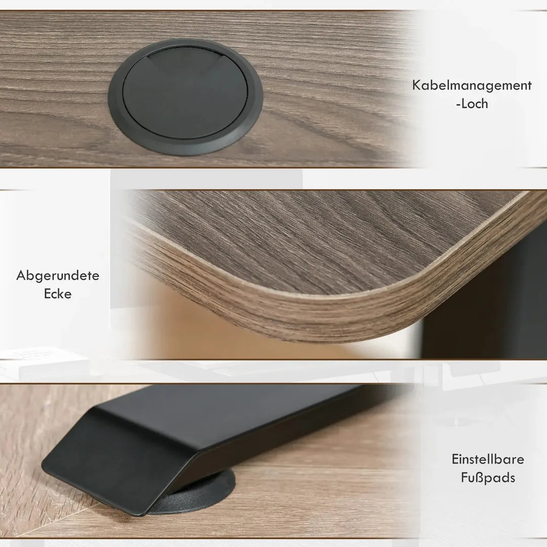 In hoogte verstelbaar sta-bureau – elektrisch computertafel met geheugenfunctie, 140 × 70 × 72–116 cm, wit