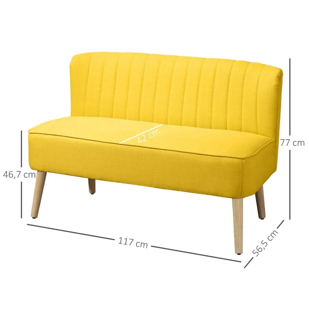 2-zits bank – zachte bekleding – onderhoudsvriendelijke stof – maximaal 150 kg – 117 x 56,5 x 77 cm