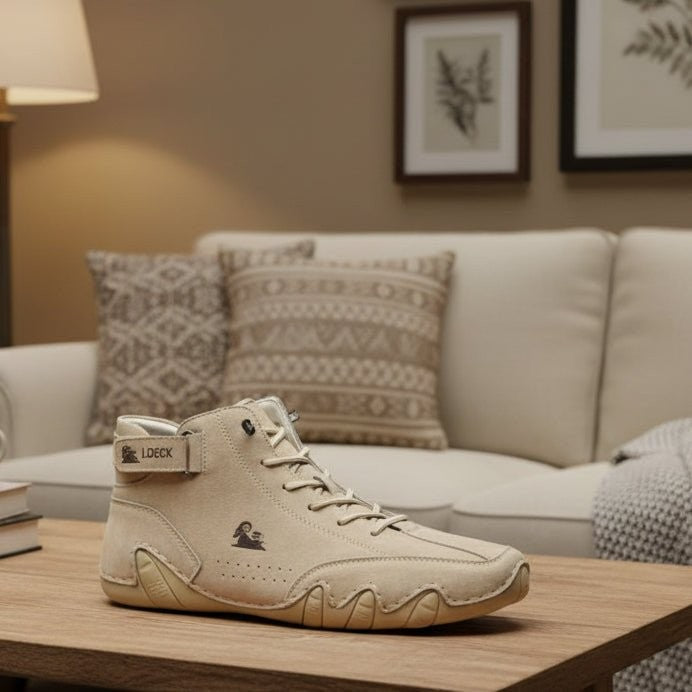Zolda schoen in beige van high-quality leer – vooraanzicht